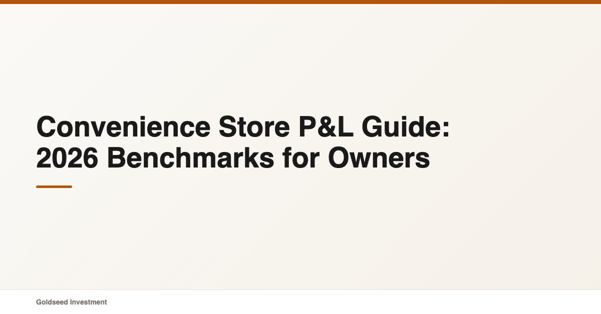 Convenience Store P&L Guide: 2026 Benchmarks for Owners