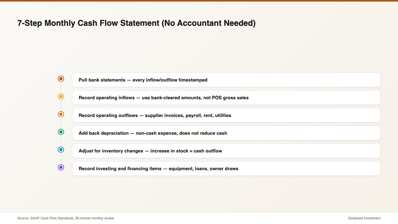7-Step Monthly Cash Flow Statement (No Accountant Needed)