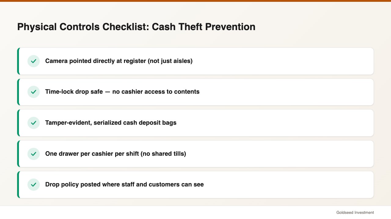 Physical Controls Checklist: Cash Theft Prevention