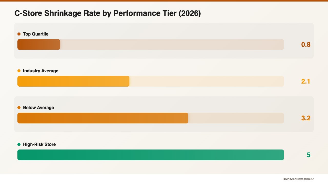 C-Store Shrinkage Rate by Performance Tier (2026)